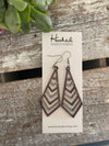 Wooden Deluxe Cutout Earrings - Medium Stacked Chevron