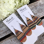 Bayadere Stripe Cork Teardrops - Medium