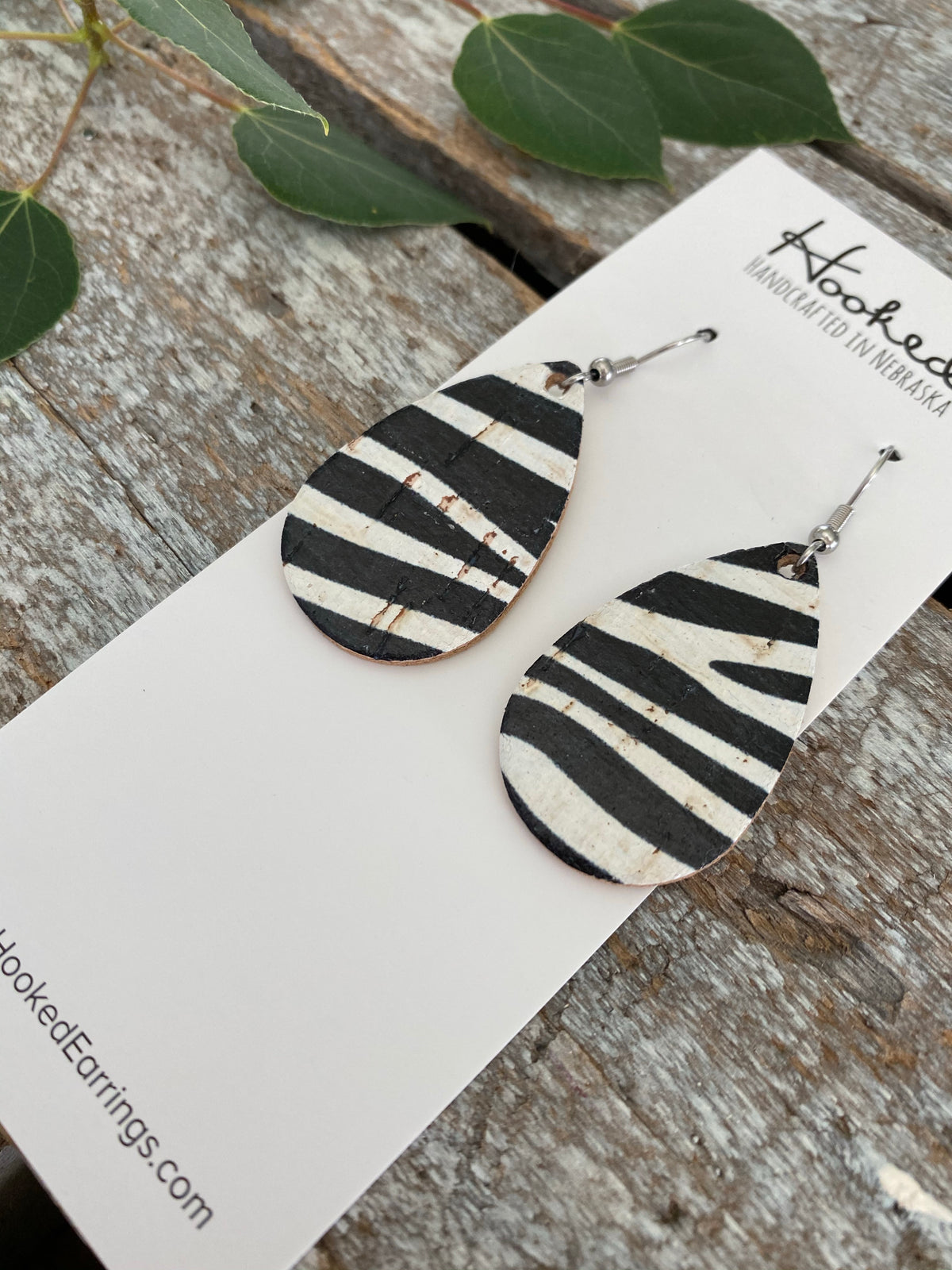 Zebra Print Birch Teardrops - Small