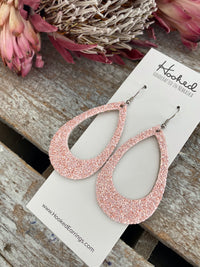 Beautiful Blush Glitter Teardrop Cutouts  - Medium