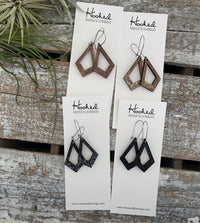 Wooden Cutout Earrings - Small Diamond