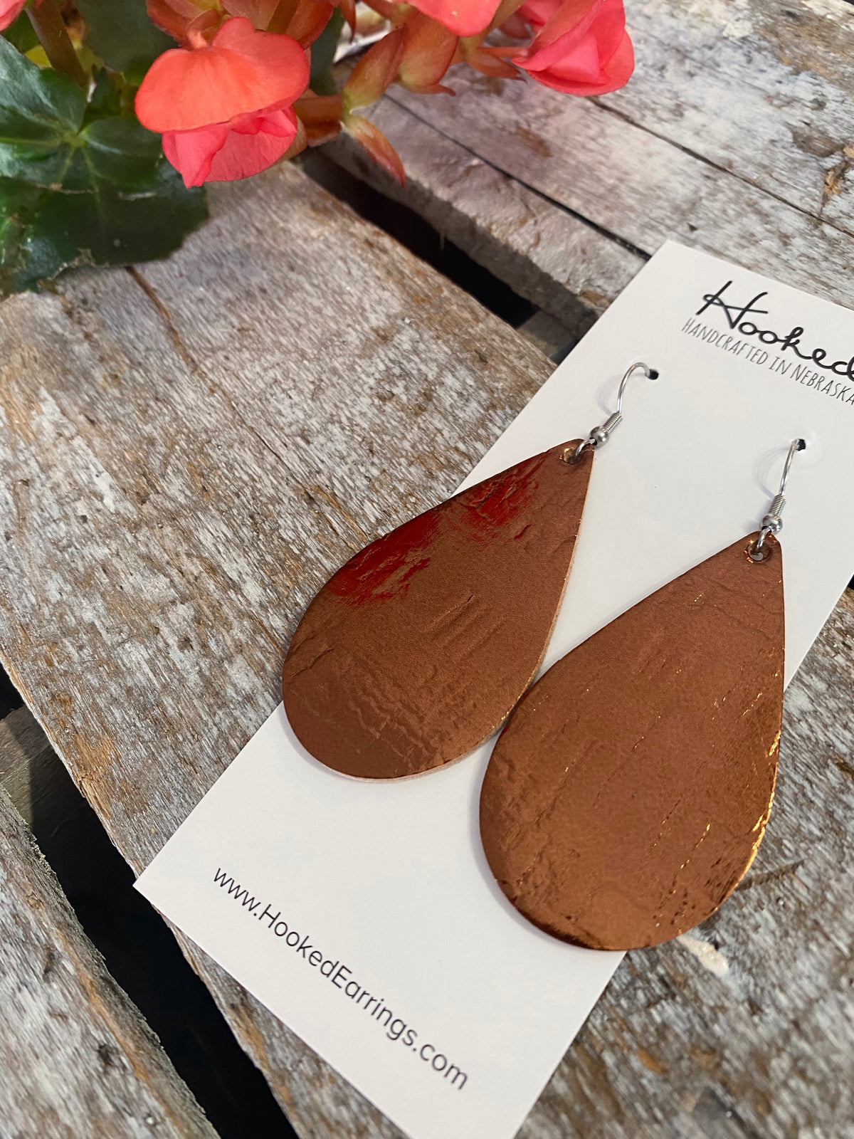 Mirrored Bronze Teardrops - Medium