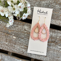 Blush and Crystal Scalloped Teardrops - Medium