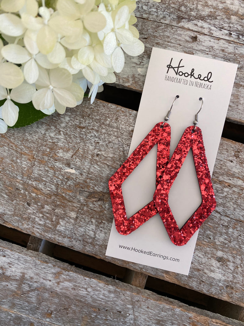 Diamond Cutouts in Crushed Ruby - Large