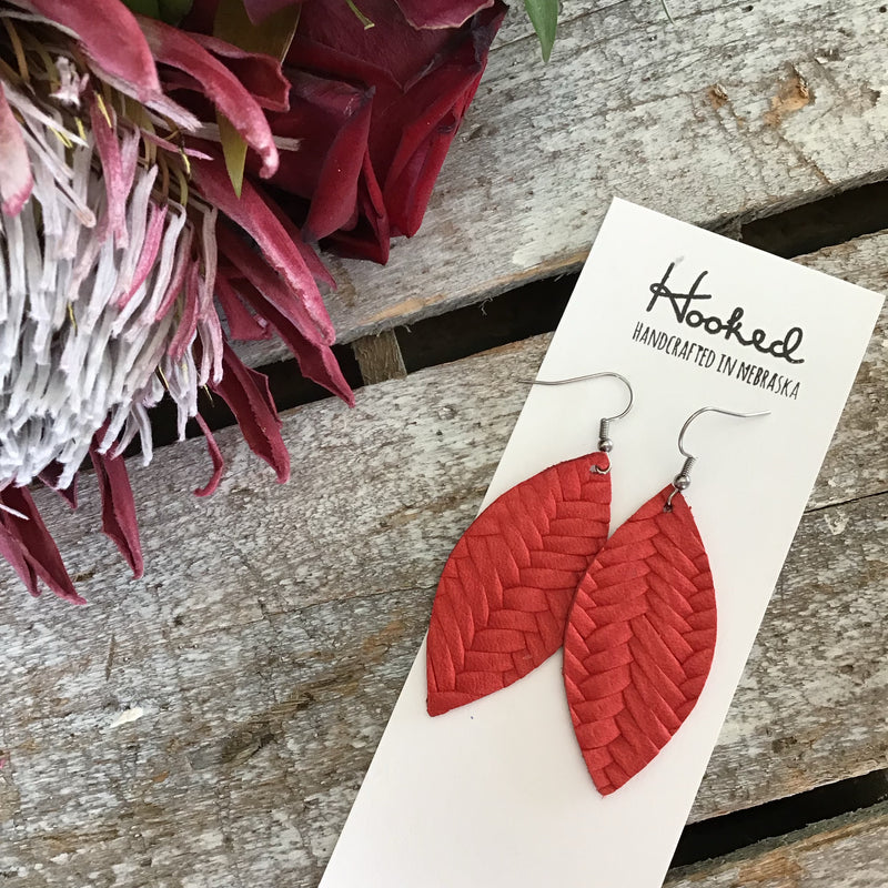 Braided Petals in Red - Medium