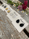Druzy-Style Teardrop Studs - Large