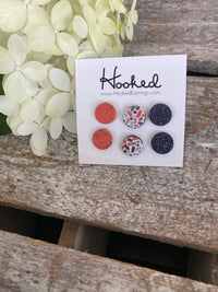 Glitter Leather Stud Collection - Three Pack - Sprinkles