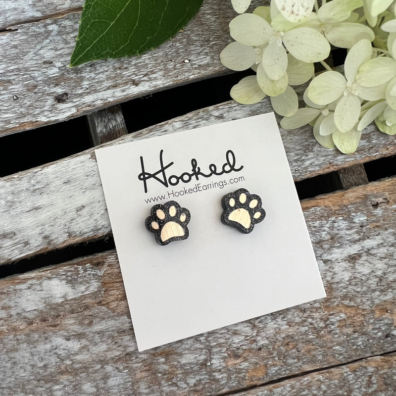 Paw Print Studs