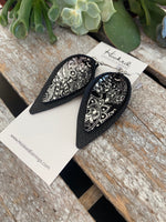 Black and Sparkling Silver Swirl Layered Lilies - Large