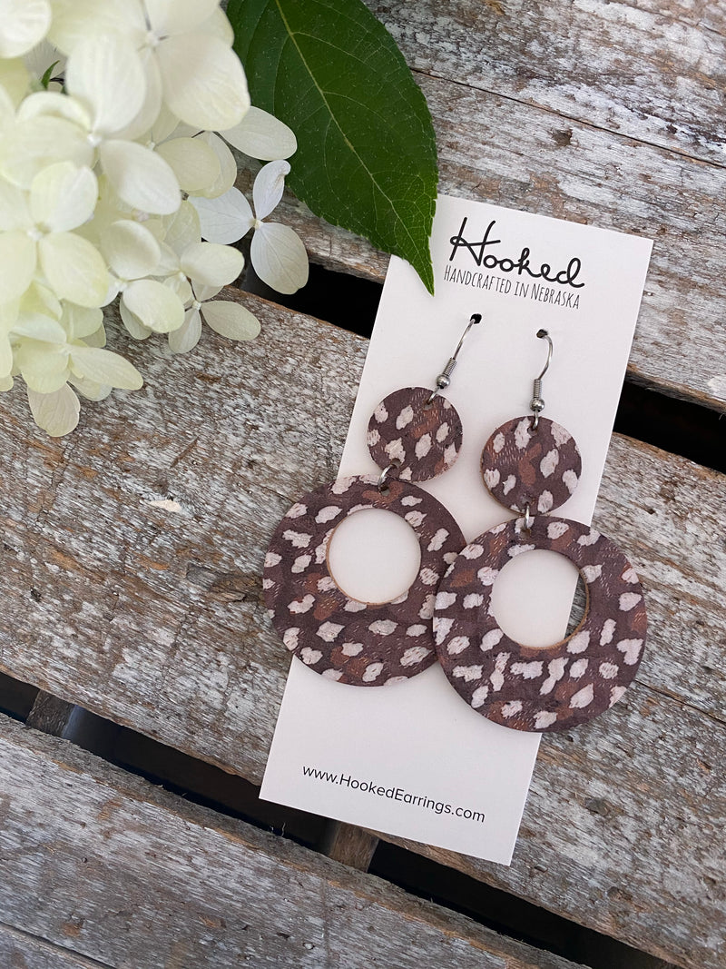 Speckled Fawn Cork Stacked Circle Cutouts