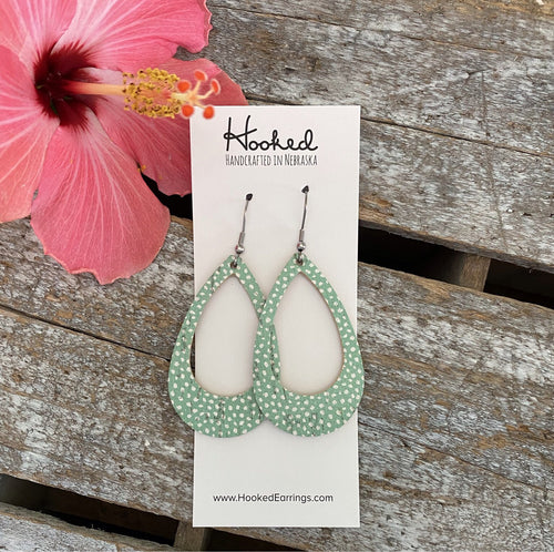 Speckled Mint Teardrop Cutouts - Medium