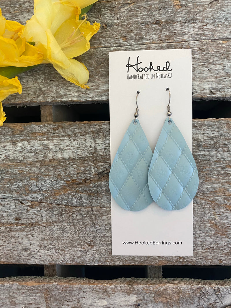 Quilted Baby Blue Teardrops - Medium
