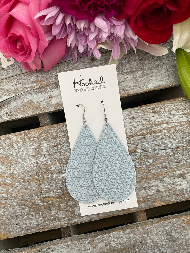 Powder Blue Triangle Teardrops - Large