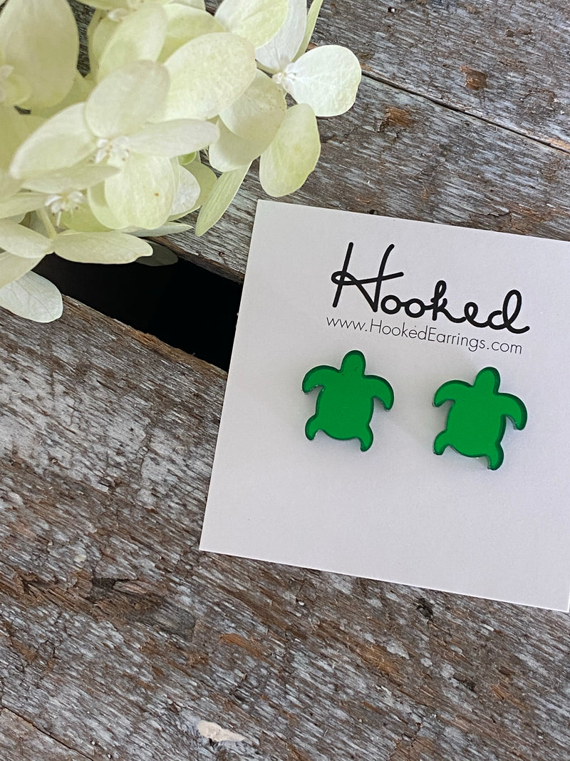 Mirrored Turtle Studs