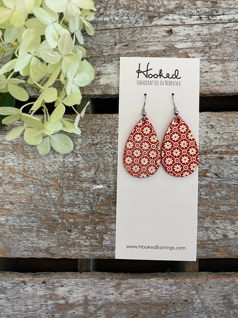 Filigree Teardrops in Scarlet - Small