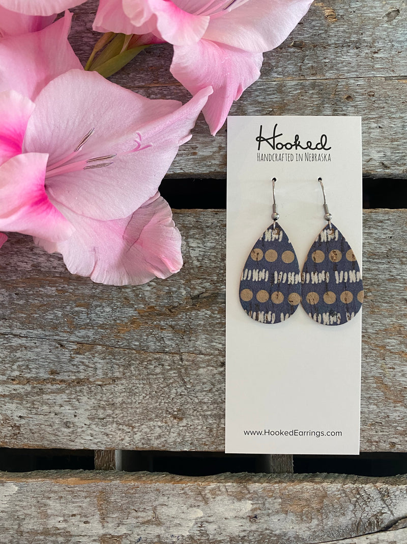 Dotted Line Cork Teardrops - Small