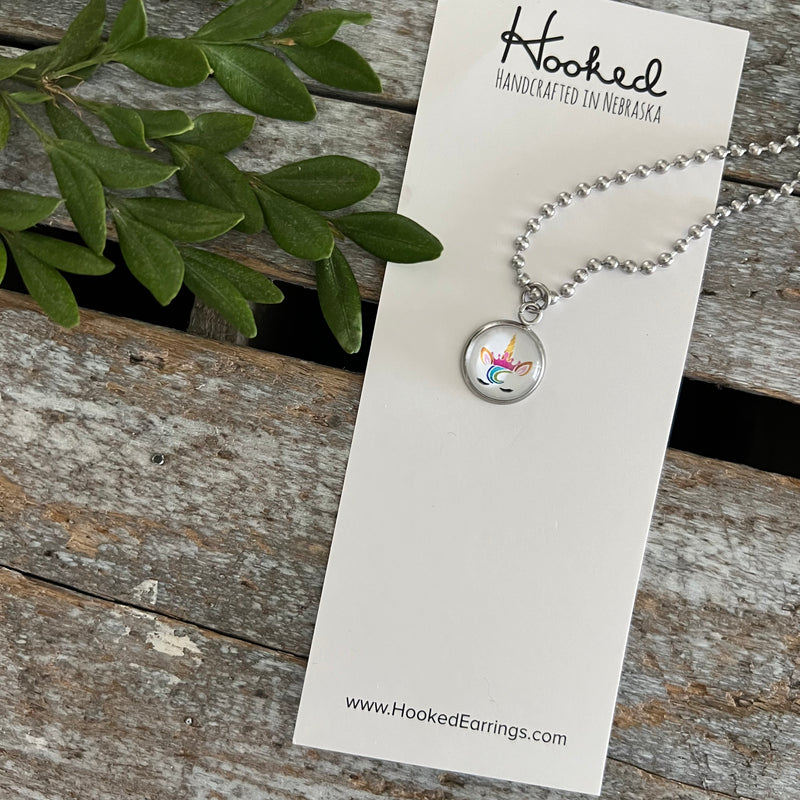Kids’ Charm Necklace + Silk Jewelry Wallet Gift Set