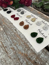 Druzy-Style Teardrop Studs - Large