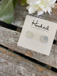 Druzy-Style Square Studs - 10mm