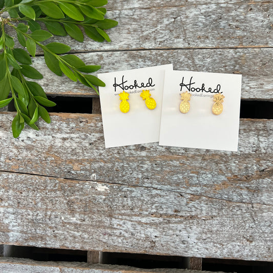 Etched Pineapple Studs
