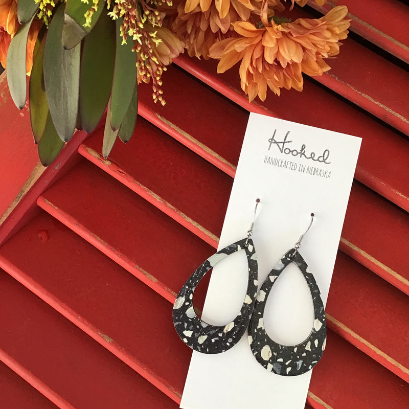 Black Granite Cork Teardrop Cutouts - Medium