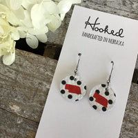 Nebraska State Pride Minis in White and Black Dotties w/Red