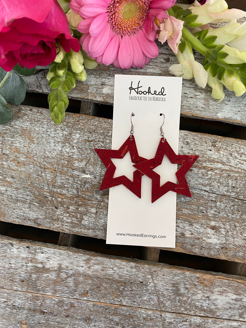 Crimson Cork Star Cutouts - Medium