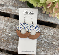 Blue Dotted Blue Birch Half Hoops
