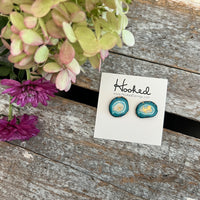 Turquoise Geode Studs - Large
