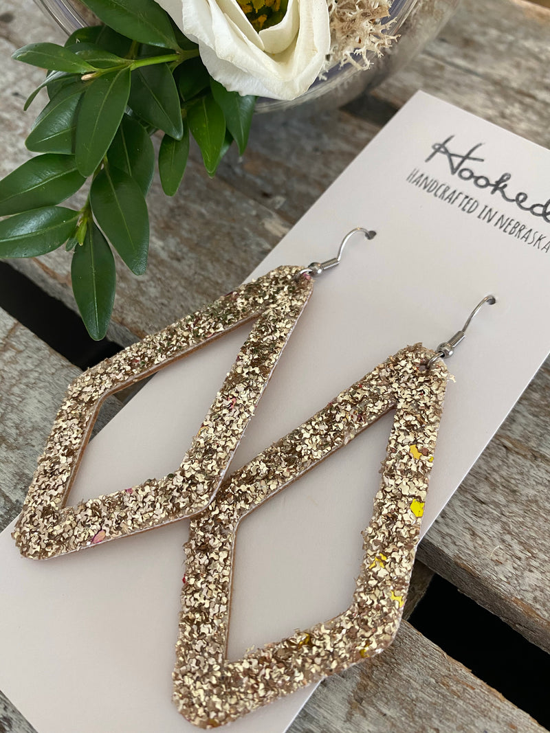 Diamond Cutouts in Shaved Gold - Large