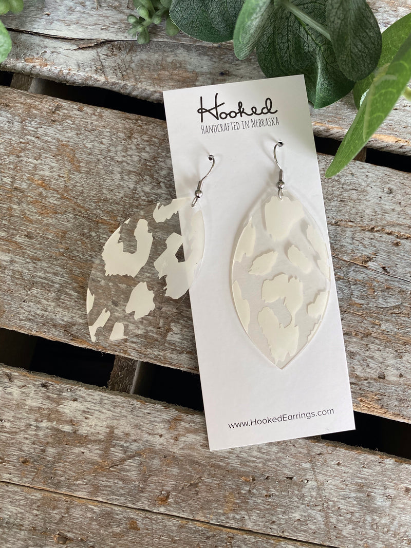 Clearly White Leopard Pool Earrings
