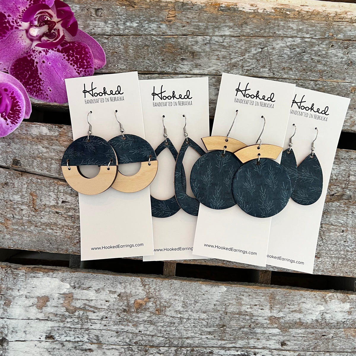 Midnight Fern Half Hoops