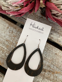 Gold Strand Jet Cork Teardrop Cutouts - Medium