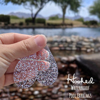 Clearly Silver Sparkle Pool Earrings