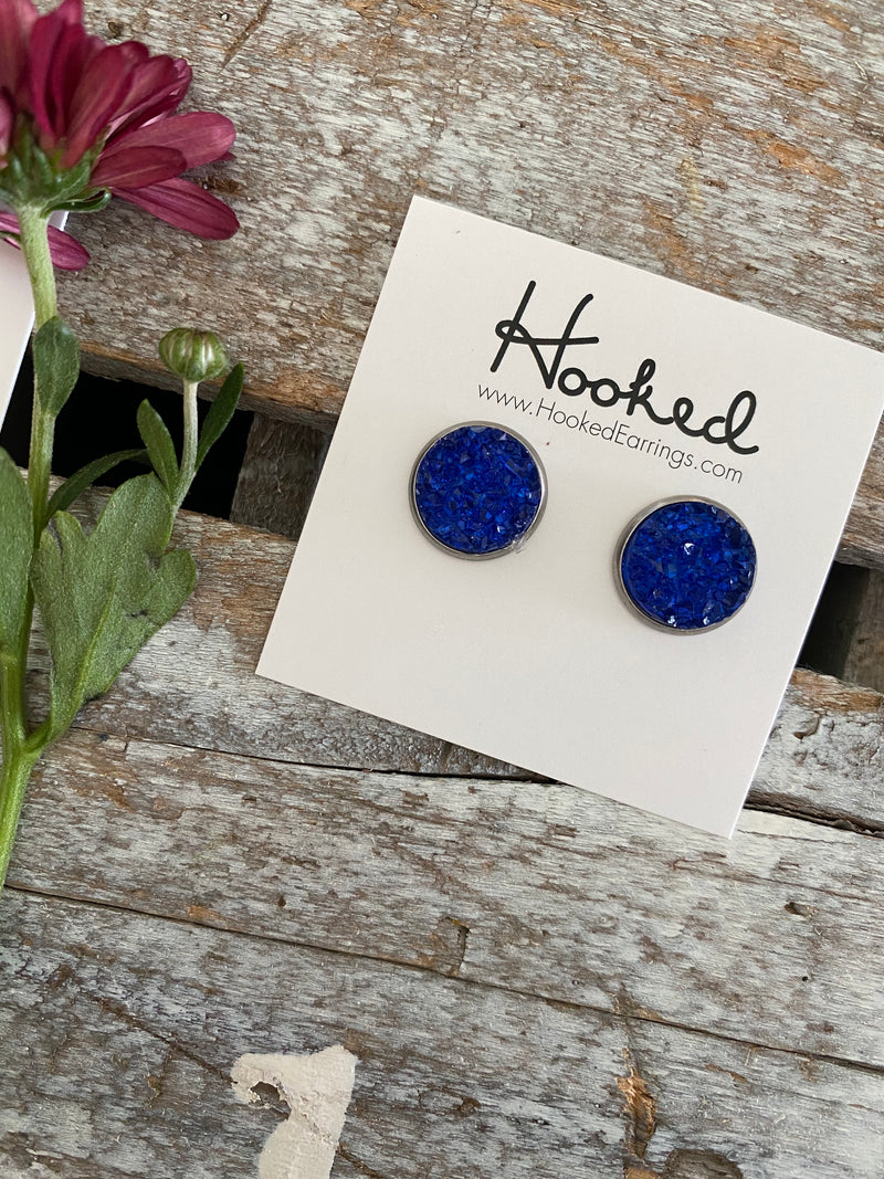 Druzy-Style Round Studs - Colors - 12mm