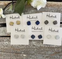 Druzy-Style Square Studs - 10mm