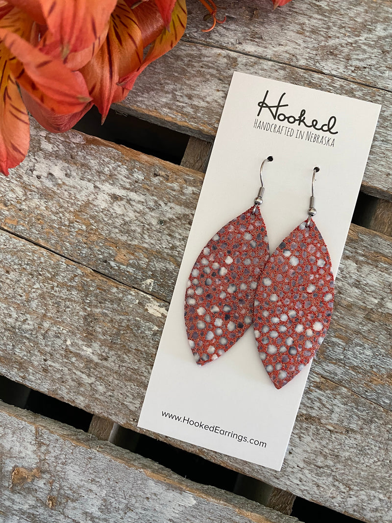 Shimmering Speckled Red Petals - Medium