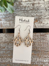 Wooden Deluxe Cutout Earrings - Small Lotus
