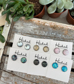 Opal Sparkle Studs - 12mm