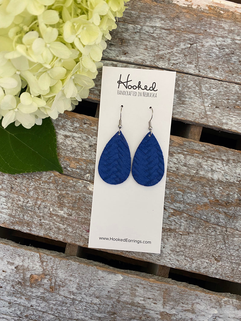 Braided Teardrops in Cobalt - Small
