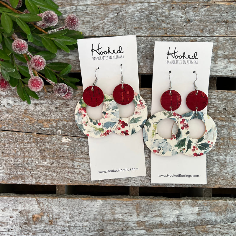 Holly Berry Stacked Circle Cutouts