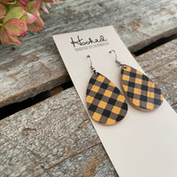 Harvest Buffalo Check Cork Teardrops - Small