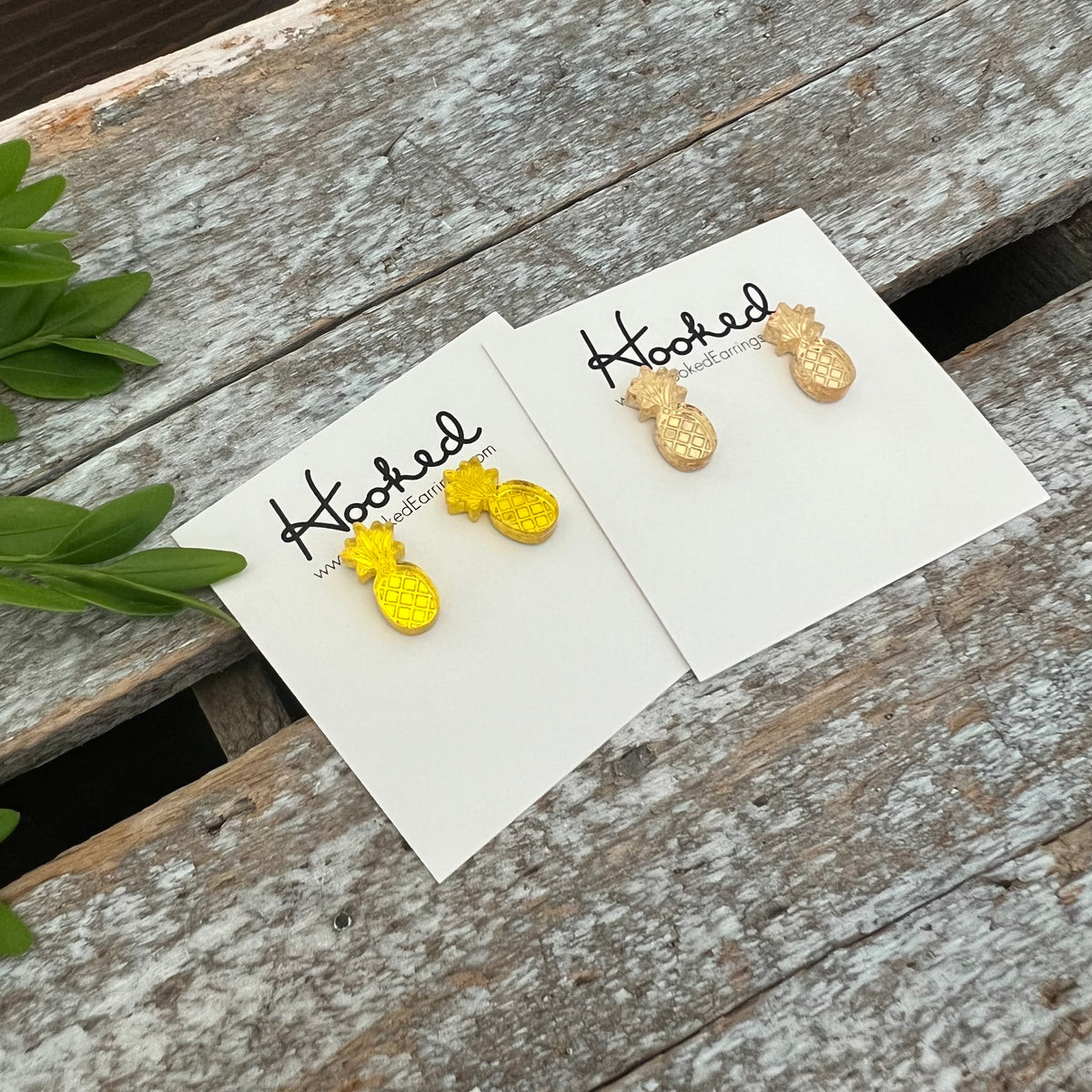 Etched Pineapple Studs