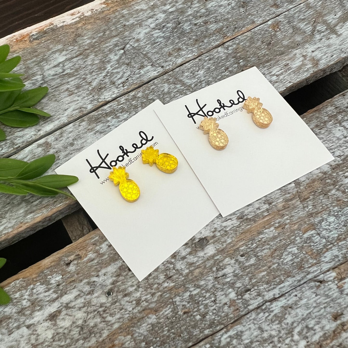 Etched Pineapple Studs