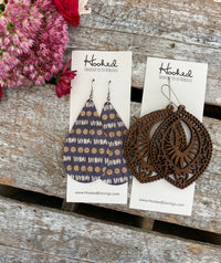 Wooden Deluxe Cutout Earrings - Large Aspen