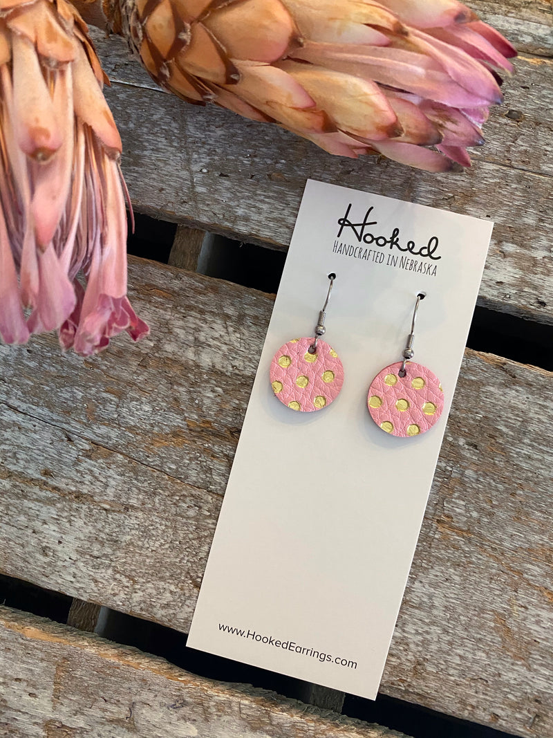 Pink and Rose Gold Polka Minis - Medium