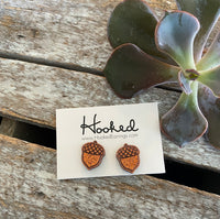 Glittery Acorn Studs - 12mm