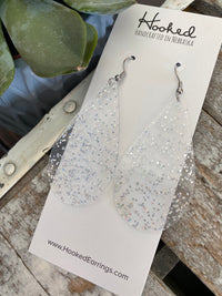 Clearly Silver Sparkle Pool Earrings