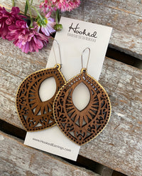 Wooden Deluxe Cutout Earrings - Large Aspen