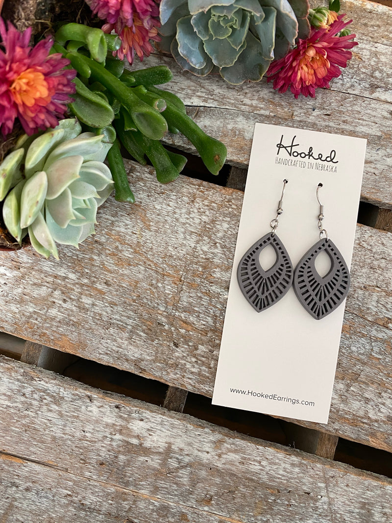 Wooden Deluxe Cutout Earrings - Small Aspen